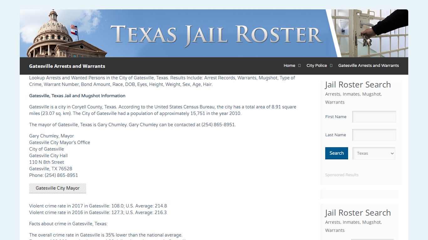 Gatesville Arrests and Warrants | Jail Roster Search